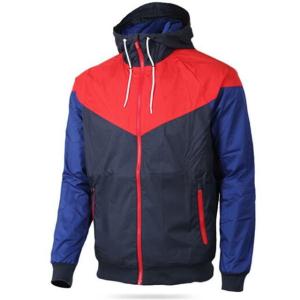 China Multi Function Mens Outdoor Jacket , Contrast Color Built In Earphone Jacket factory