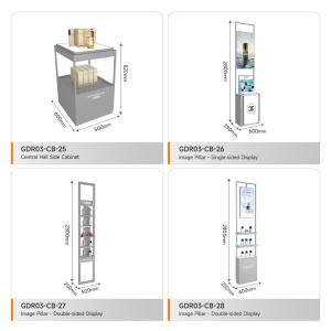 Display Cabinet Grey Wooden Central Hall Cabinet With Led Lights For Customized