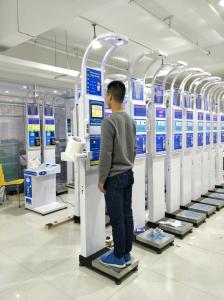 China Medical height weight scales with fat mass , blood pressure, body water and BMI factory