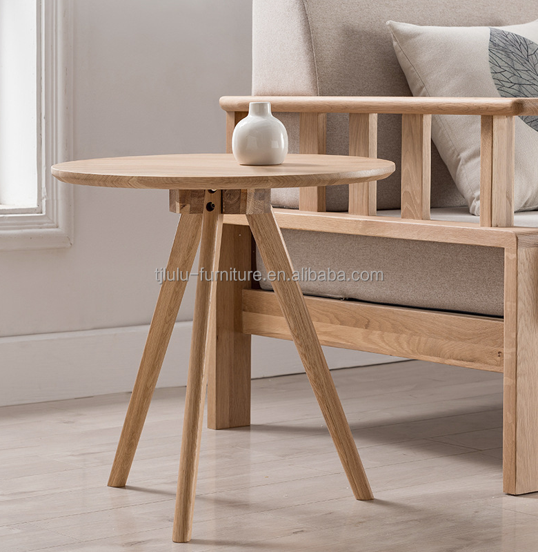 Modern Design Round Solid Wood Coffee Table for Living Room W32/40/50*D32/40/50*H30/40/51CM