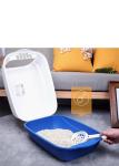 PP Small Covered Kitty Litter Box Tray 51*41*38cm Green Pink