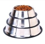 1000ml Non Slip Stainless Steel Dog Bowls Pet 5.5cm Sliver Metal
