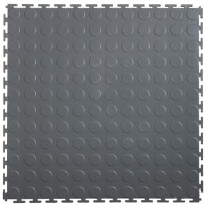 L.Gray Interlocking Vinyl Floor Tile 500*500mm Coin Surface For Use In Garages