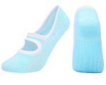Blue Ladies Ballet Yoga Grip Socks Professional Anti Slip Bandage For Sports