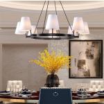 Gauze White Cloth Cover Postmodern Pendant Light Electroplate Finish