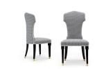 Luxury High End Design Fabric Chair Marble Top Dining Table Set W005D1C-S