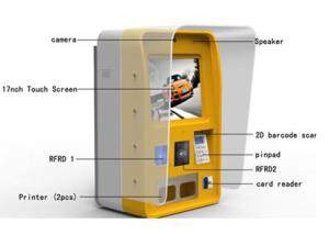 China Half Outdoor Wall Mounted Self Service Payment Commercial Kiosk With Printer on sale
