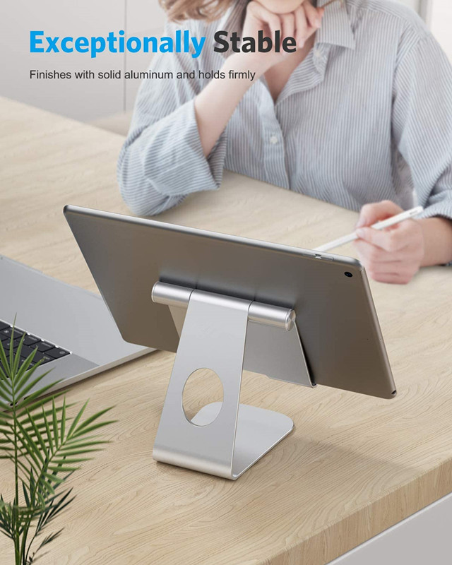 Foldable Countertop Aluminum Tablet Stand Matt Anodized