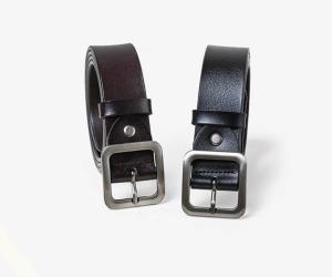 China 4.0cm Width Mens Casual Leather Belt Rectangle Old Silver Buckle factory