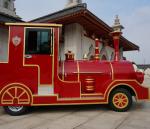 Electric Trackless Sightseeing Amusement Park Train Two Carriages 42 Seats