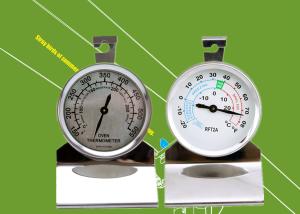 China 58mm Diameter Hanging Oven Thermometer Stainless Steel Glass Lens Inside factory
