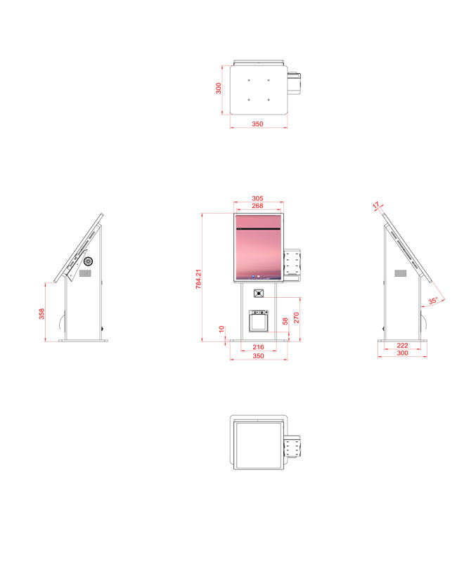17'' Android Smart Self-Service Ordering Kiosk for Retail and Foodservice Applications