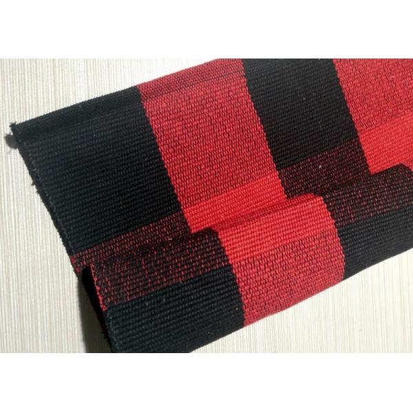 Customized Cotton Thread Red And Black Viscose Fiber Lattice Doormat