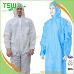 Blue SMS Disposable Chemical Coveralls With Elastic Wrist