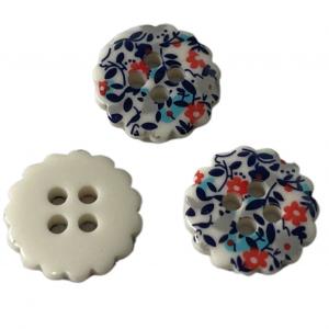 China Silk Print Shirt Flower Resin Buttons 4 Holes 20L For Sewing Blouse factory