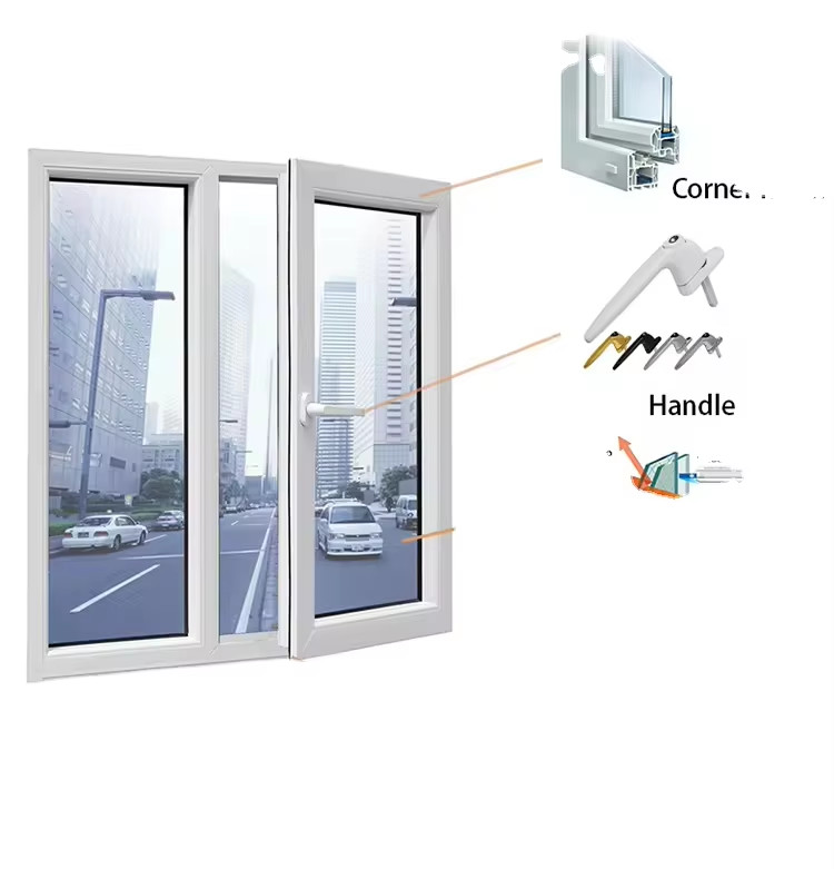 Exterior UPVC PVC Vinyl Casement Window Design UPVC Casement Windows And Doors