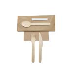 160 Mm Biodegradable Wooden Fork Spoon Napkin Toothpick With Wrapped Paper