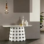 Luxury Hotel High-end Stainless Steel Marble Gold Entrance Table