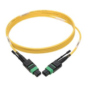 China 12 fiber pulling type female MPO MTP Single Mode APC Fiber Patch Cables for QSFP 40 / 100 Gb factory