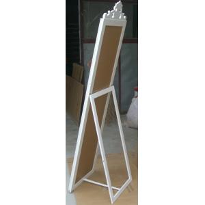 shinning white wood free-standing mirror