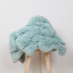 Polyester Brushed Fake Fur Throws Long Pile / Pv Fleece Knitted Blanket Candy