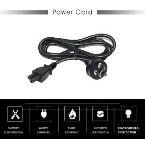 SAA Certified AU Plug to IEC C5 Power Cord 1.8m Black