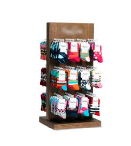 China Custom Retail Store Display Stand Wooden Hanging Hook Sock Display Rack Eco Friendly factory