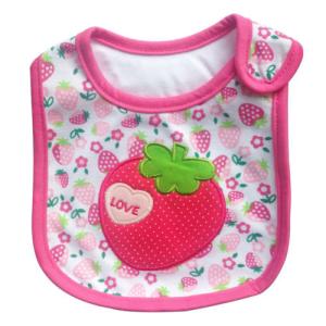 China Personalised Strawberry Newborn Baby Girl Bibs Anti Bacterial factory