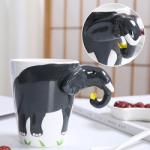 Customized Cute Ceramic Coffee Mugs 3d Animal Pattern For Gift