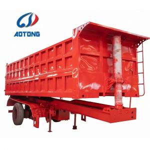 China 3 axles dump tipper truck semi trailer with JOST landing gear and 12R22.5 tubeless tires factory