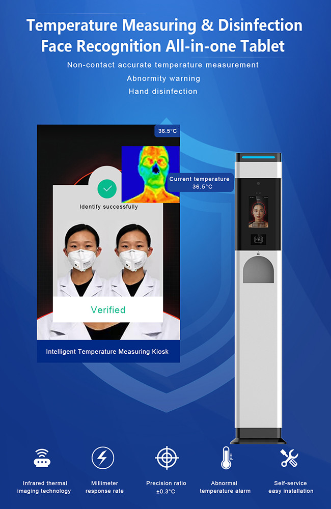 IP65 Automatic Hand Sanitizer Dispenser IR Thermometer For Supermarkets