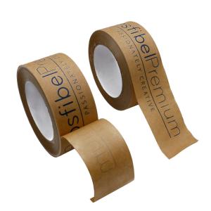 China Brown Adhesive Kraft Fragile Sealing Kraft Paper 50mmx50mtr For Shipping Package factory