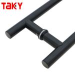 0.5mm Thickness Matt Black Interior Glass Door Handles for Office Shower Room