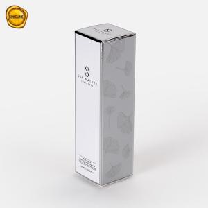 China Custom Lotion Paper Box For Lotion Beauty Care Products Silver Card Paper Box factory