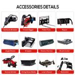 Walk Behind Crawler Mini Skid Steer Loader with Rubber Tracks and 380 Kg Bucket