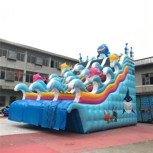 China Fire Resistant Tarpaulin Inflatable Water Slides For School Club Playing Center factory