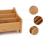 Small Bamboo Office Supplies Wood Desk Organizer Storage Holder For Pen