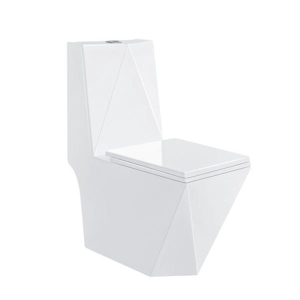 Sanitary Ware White Bathroom Ceramic Toilet Bowl Diamond Shape Floor Mounted