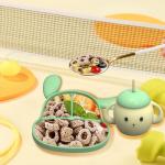 MHC Cartoon Animal Silicone Baby Feeding Set Plate for Kids Travel Nursing 500