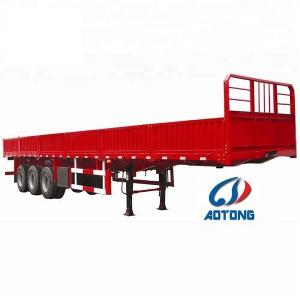 China Dual Line Braking System 40ft Flatbed Trailer for Bulk Cargo Delivery Steel Material factory