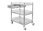 Stainless Steel Surgical Instrument Trolley Three Shelves One Drawer