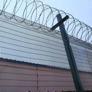 China TLSW Square Post 358 Wire Mesh Fence Panel PVC Coated factory