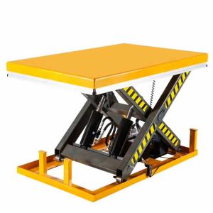 China 1.3m Small Scissor Lift Table Hydraulic Lifting Platform For 2 Ton Cargo factory