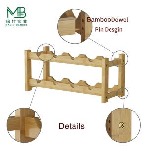 Bamboo Double Layer Wave Wine Rack For Bar Storage