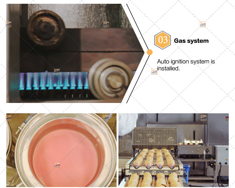 Fully Automatic Sugar Cone Production Machine 63 Baking Plates 9m Long
