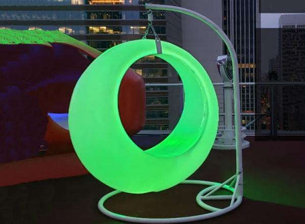 Outdoor LED Luminous Swing Colorful Moon Swing Round Children's Entertainment