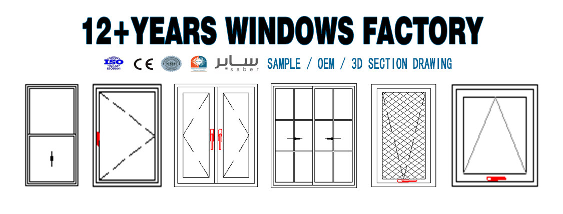 NFRC Double UPVC Double Hung Window 105mm