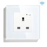 Buy cheap Tuya 2021 13A Outlet Universal Smart Wifi Socket Plug Glass Panel Wall Socket Uk from wholesalers
