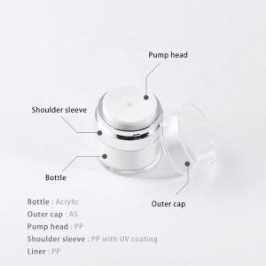 100g Empty Lotion Pump Bottles Refillable 50ml Airless Pump Bottle