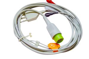 China Snap Type 3 Lead ECG EKG Cable Medical ECG Leadwire Spacelab Elance Series factory